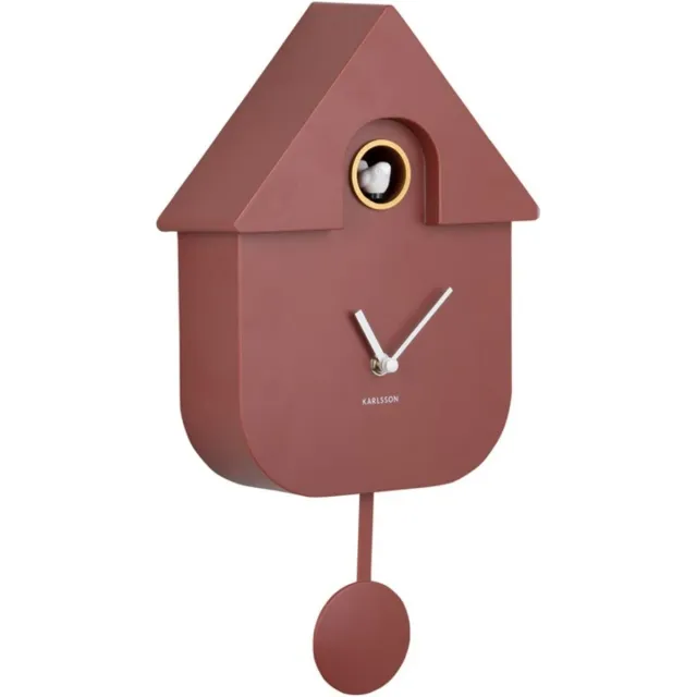 Karlsson Koekoeksklok Modern Cuckoo - Okerrood - 8.5x21.5x41cm - Wandklok Modern