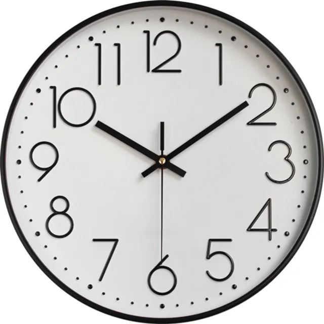 carmdering Wandklok - Stille Klok - 30 cm - 3D cijfers, quartz uurwerk - Transparant glazen deksel, metalen wijzers - Goud/wit, goud/zwart, zwart/wit - Voor woonkamer, slaapkamer, keuken, kantoor - Cadeauverpakking