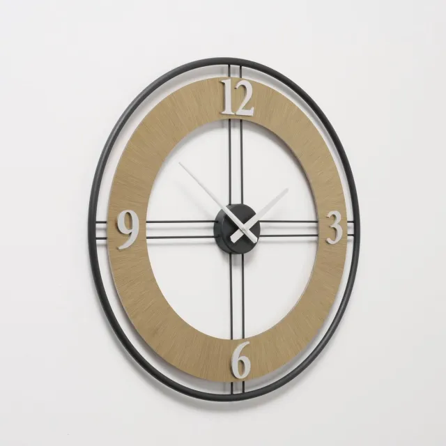 Boltze Klok - Wandklok - Ø 62cm - Metaal - Modern - Goud - Zwart