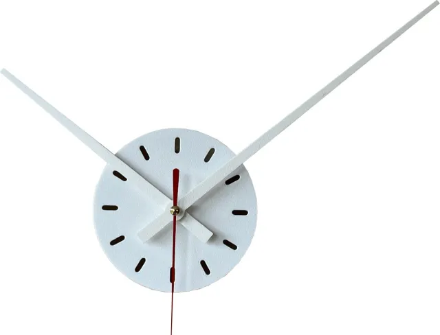 Home 3D Wandklok Wit - Ø35cm – Wandklok modern – Gemaakt met 3D-printtechnologie – Keukenklok – Wandklokken – Stil uurwerk