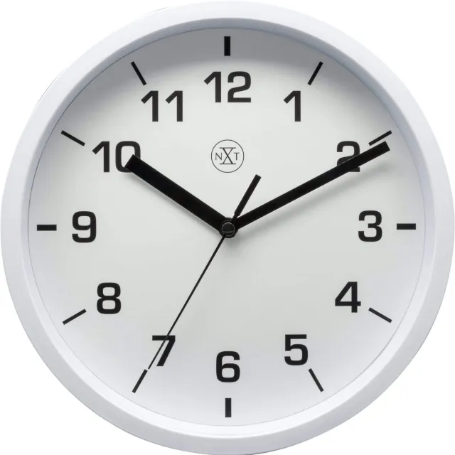NeXtime nXt Easy Small – Wandklok – 20 cm – Kunststof – Wit – Witte wijzerplaat