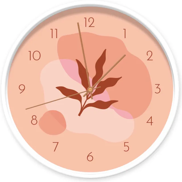 Dutch Sprinkles Klok Abstract Pink roze 30 centimeter Dutch Sprinkles - wandklok met organische vormen in roze tinten - met cijfers - wit frame koperen wijzers - meisjes klok - geluidloze wandklok tikt niet - kinderklok, kinderkamer, tienerkamer