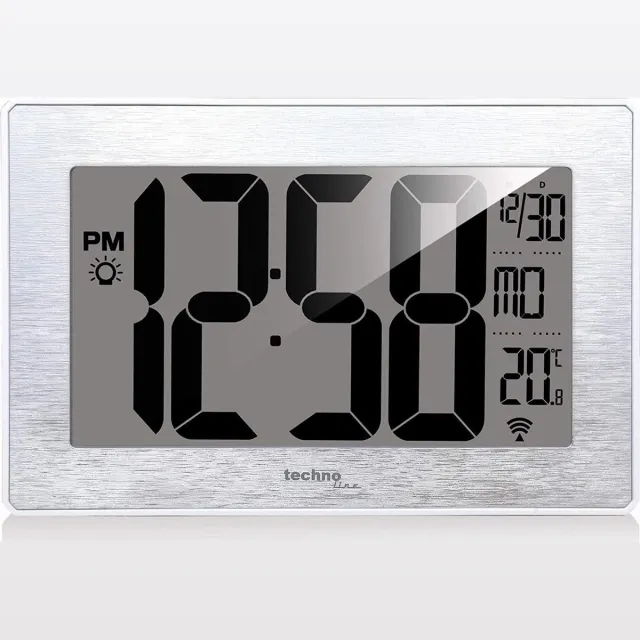 Technoline Digitale Wandklok - Technoline WS 8019 zilver