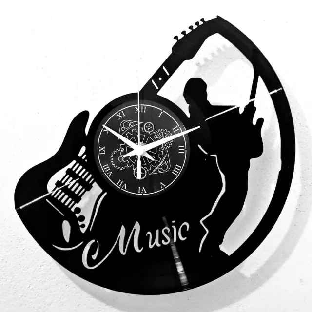 Instant Karma Clocks Instant Karma Klokken | Wandklok | Muziekgroep | Drums | Drummer | Rock | Rockmuziekliefhebbersband | Gitaar Cadeau-idee Muziekinstrumenten Jazz Pop, Zwart-02