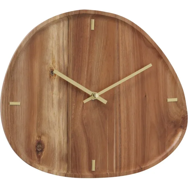 Boltze Wandklok - Klok - Hout - 30x35cm - Organische vorm bruin
