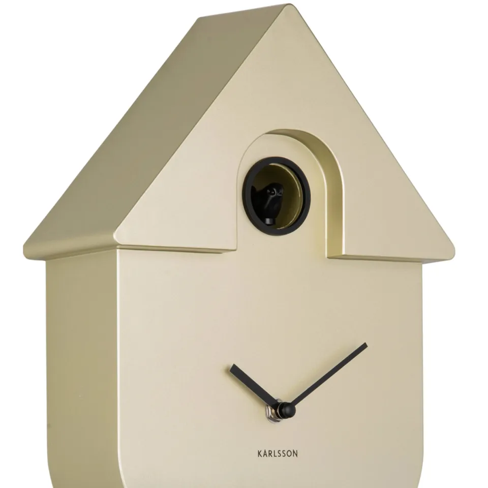 Karlsson Modern Cuckoo Metallic wandklok beige, foto 5