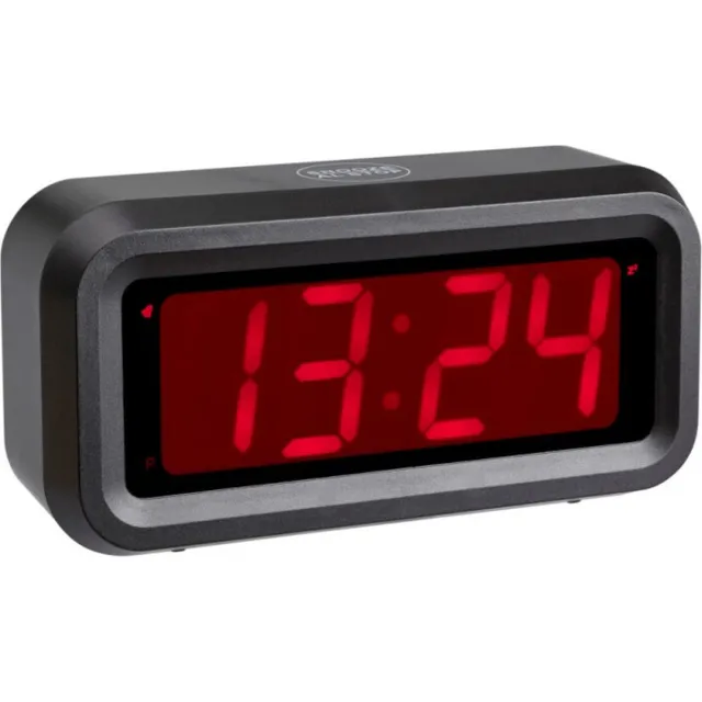 TFA Dostmann 60.2024.10 Wekker Quartz Antraciet Alarmtijden: 1 zwart
