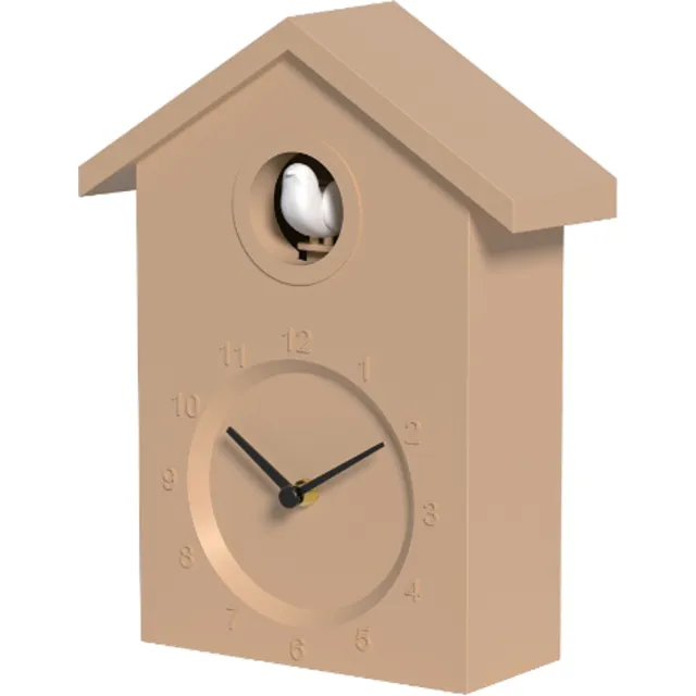 Nexxt Koekoeksklok Quartz Wandklok met Instelbaar Volume en Nachtmodus - Klassieke Uurkoekoek - Beige