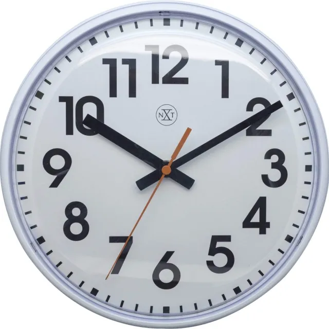 NeXtime nXt Peter – Wandklok – 26 cm – Plastic – Wit – Stil