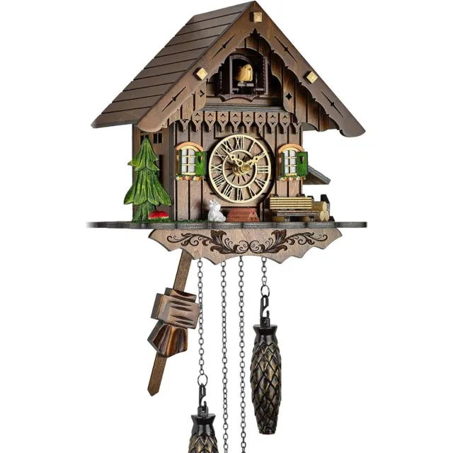 Thuys Koekoeksklok Modern – Vogelhuisje – Wandklok Antiek – Bruin