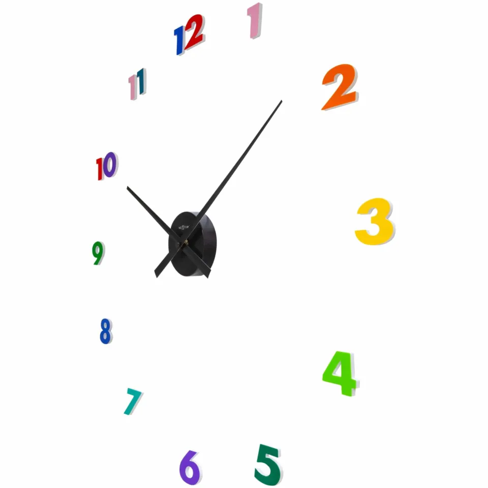 Nextime Wandklok - 48 x 3 cm - aluminium - small hands multi color, foto 2