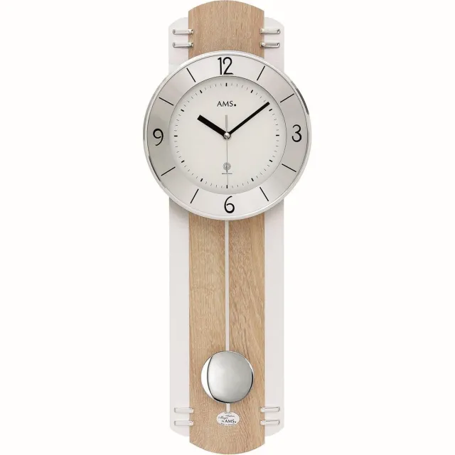 AMS Wandklok met slinger Zendergestuurd Sonoma-Aluminium 5291 beige