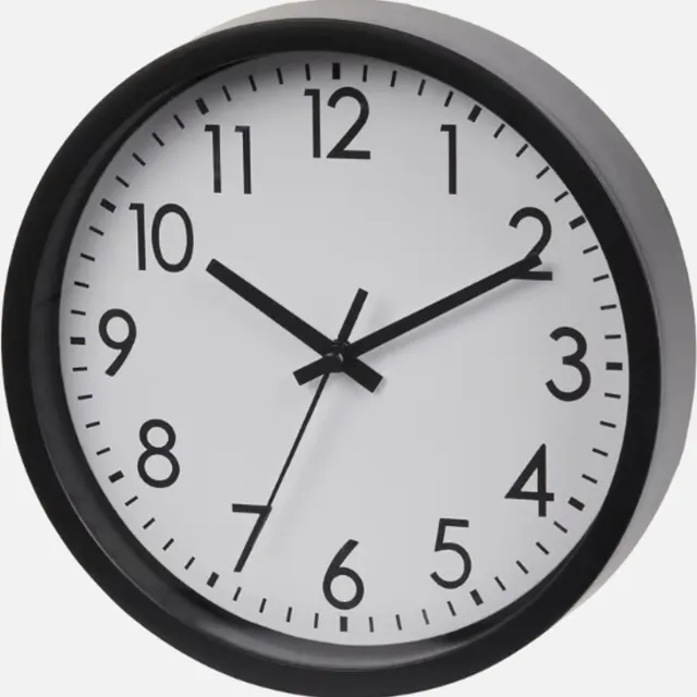 WALL CLOCK Wandklok Modern | Ø 20 cm | Wit Zwarte Keukenklok | Kleine muurklok | Klok Rond Wit En Zwart | Wandklok Zwart