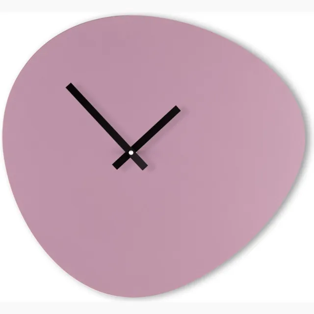 Kloq Wandklok 'Pebble' Lavendel Grijs & Zwarte wijzers