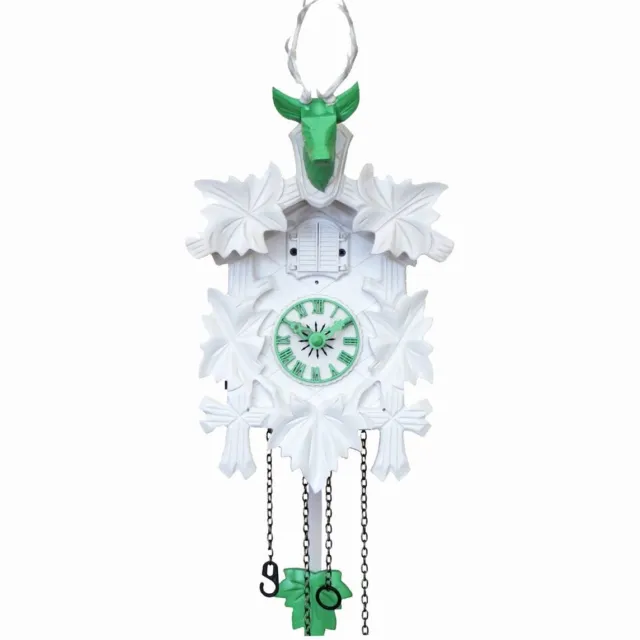 Engstler 522/5/19_QM - Koekoeksklok - Kwarts - Notenhout - met muziek - 30 cm Groen