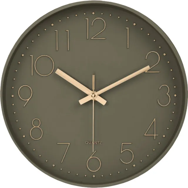 LW collection grijs luxe wandklok 30cm - muurklok - Grijzen klok rond met rose gouden cijfers - keukenklok - kleine klok Grijs rosegoud