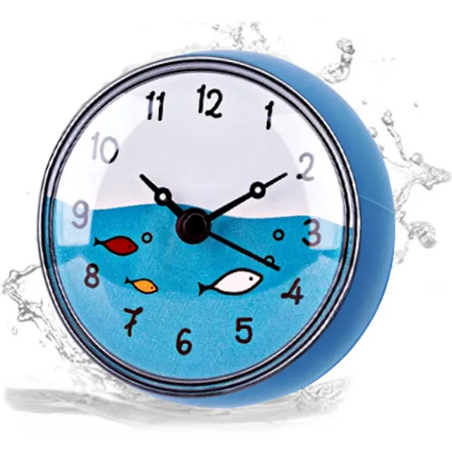 Missan Online Mini Badkamerklok ( Extra Klein)- Badkamer Klok Waterdicht - Douche klok - Badkamer klok - Keuken klokje Blauw - 2