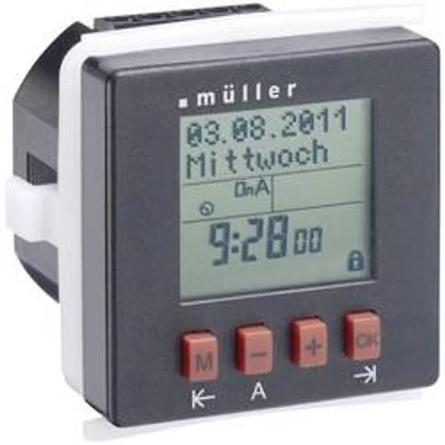 Müller 21812 Fronttafelinbouw-schakelklok Digitaal Dagprogramma, Weekprogramma IP20 Zwart