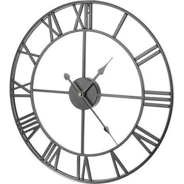 Ruhhy Retro Wandklok - 47.5 cm - Romeinse Cijfers - Zwart