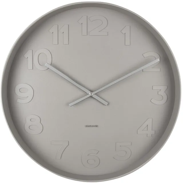 Karlsson Wandklok Mr. Grey - Grijs - Ø51cm - Wandklok