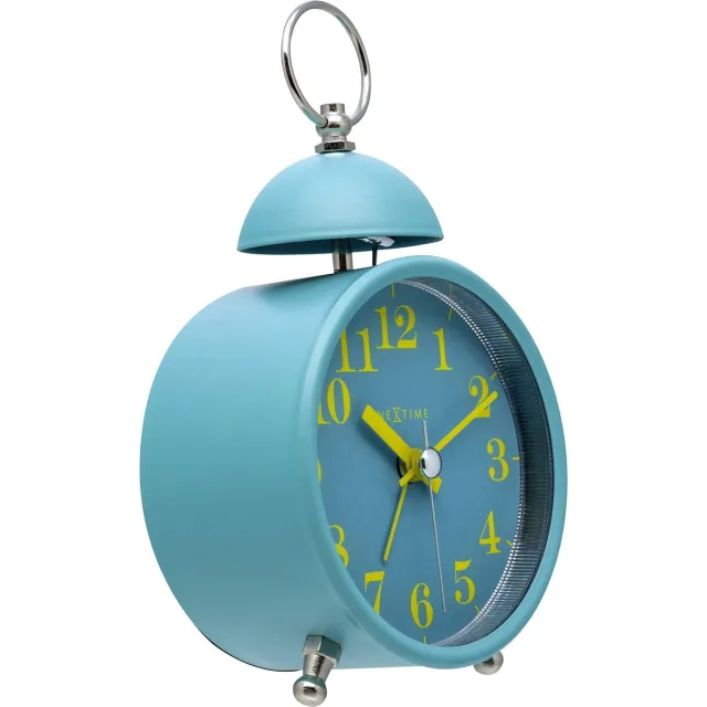 NeXtime Wekker - 16 cm - Metaal - Turquoise - 'Single Bell' Turkoois