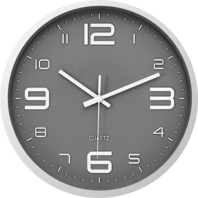 LW collection keukenklok grijs 30cm - kleine grijze wandklok - muurklok - klok stil uurwerk - stille klok - kleine klok