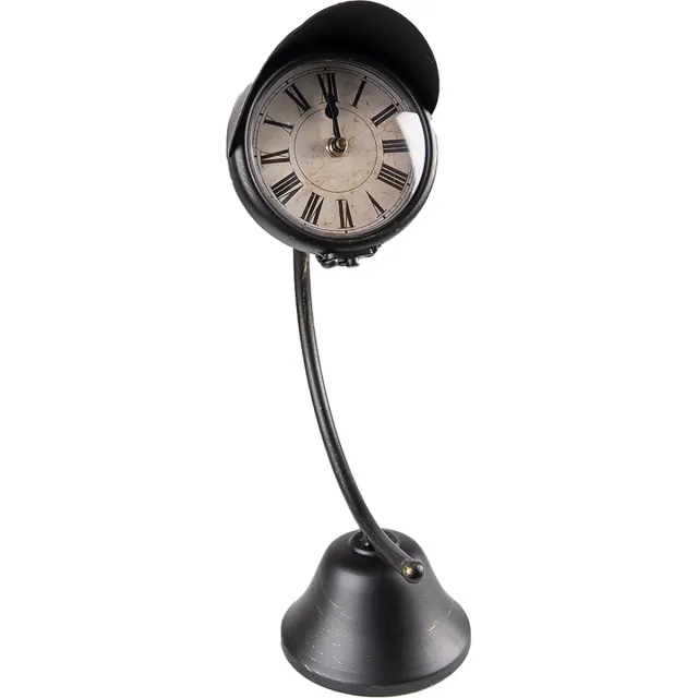 Clayre & Eef Tafelklok 12x20x37 cm Zwart Metaal