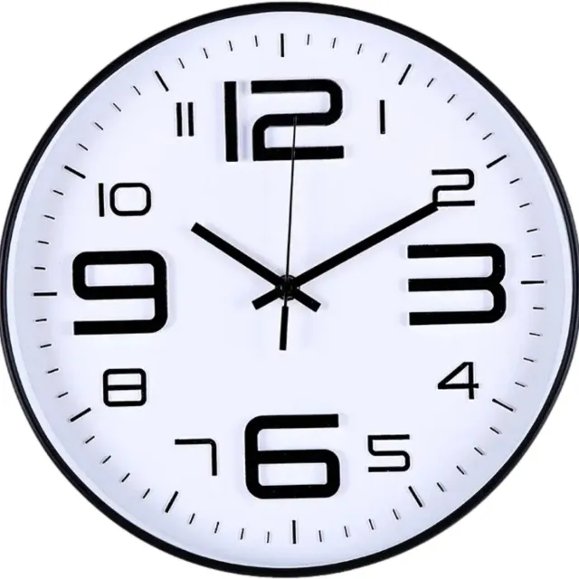 HomeShopXL HSXL Wandklok - 30 cm - Stil Quartz Uurwerk - Zwart / Wit - HSM002 - Analoog