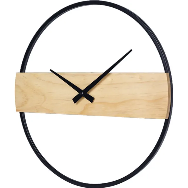 SensaHome Wandklok Reykjavik - Moderne Minimalistische Klok Rond - Scandinavisch Design met Hout - Ø35cm - Beige