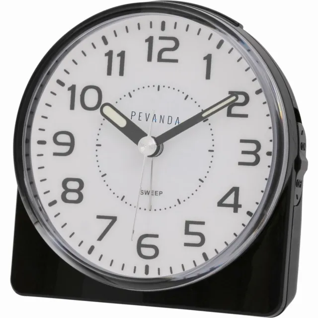Pevanda RD890-SP B - Wekker - Analoog - Lichtgevende metalen wijzers - Kunststof - Alarm - Snooze - Achtergrondverlichting - Zwart