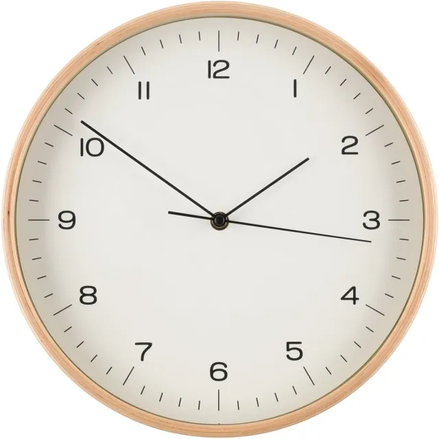 4Living Wandklok van multiplex, Ø 31 cm wit