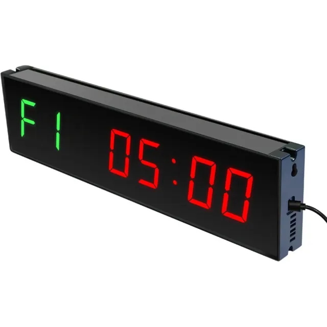 KCVV 12 inch Gym Timer - Interval Timer met Afstandsbediening - Digitale Gym Klok met Countdown, Count Up & Stopwatch - Tabata, EMOM & HIIT - Wandklok voor Home Gym, Boksen & MMA zwart