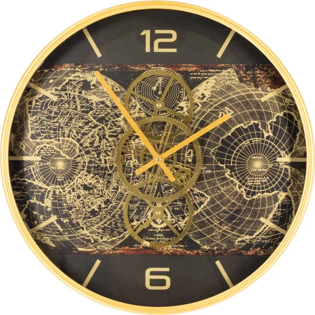 Homebound by Kolony Raderklok Zwart & Goud - Unieke Wandklok met Beweegbare Tandwielen - Ø 46 cm - Snelle Levering - Kolony Homebound