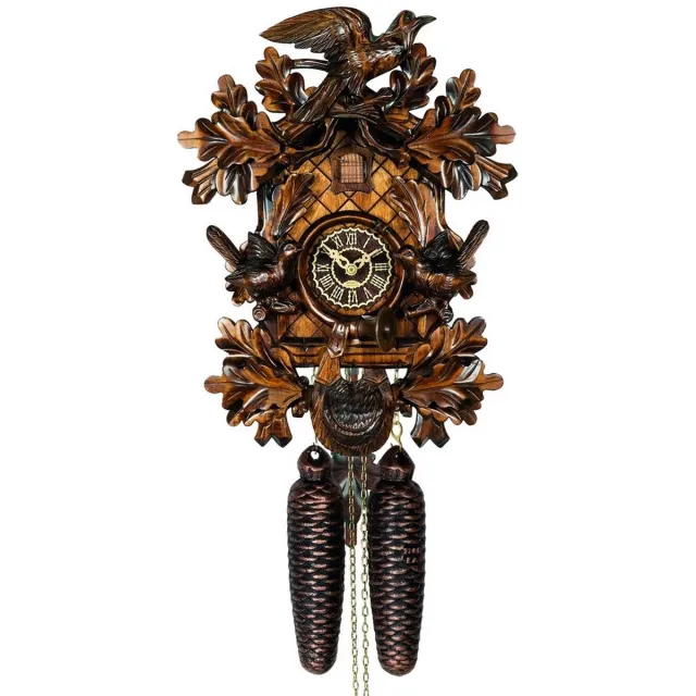 Trenkle 8367-4_nu - gebeeldhouwde koekoeksklok - 8-daags kettinguurwerk - Kuckuck Classic bruin