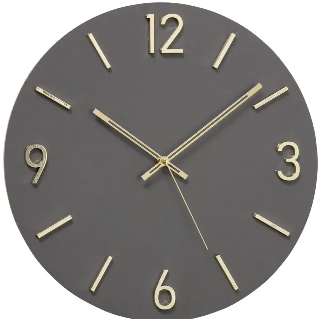Boltze Klok - Wandklok - Ø 40cm - MDF - Modern - Goud - Grijs