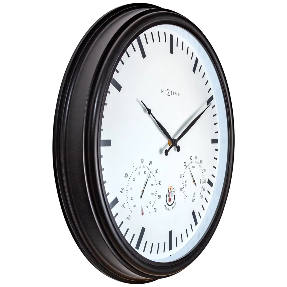 Nextime Weerstation - Wandklok - Weerbestendig - 50,5 cm en Zonnebloem