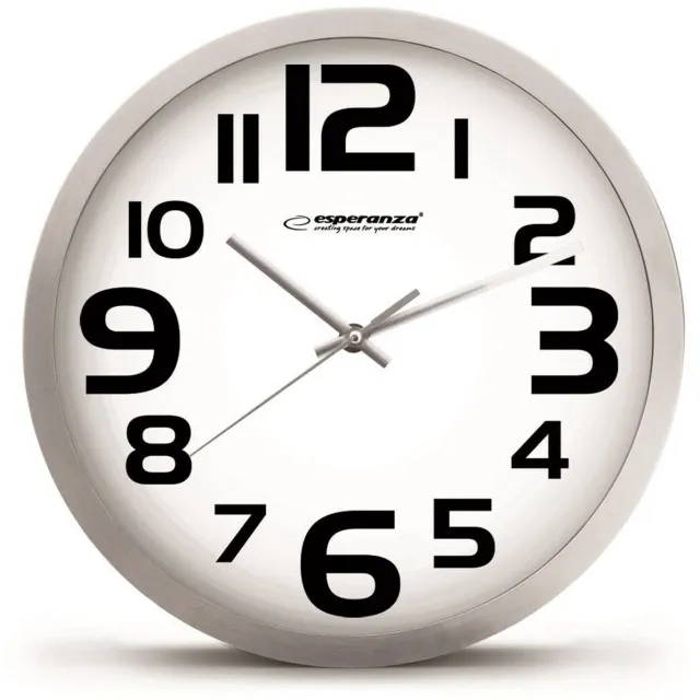 Esperanza Muurklok Esperanza EHC013W Wit Zwart 250 mm Kwarts