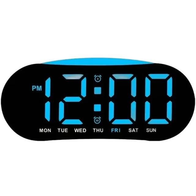Currero Wekkerradio Op Netstroom - Digitale Klokradio - Met Projectie - Grote Cijfers - Senioren - Dubbel Alarm - Snooze - Blauw