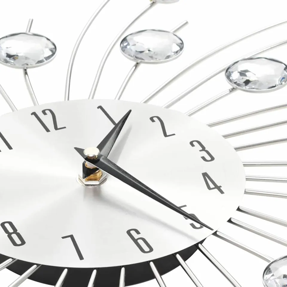 vidaXL Wandklok met quartz-mechanisme 50 cm modern ontwerp zilver, foto 4