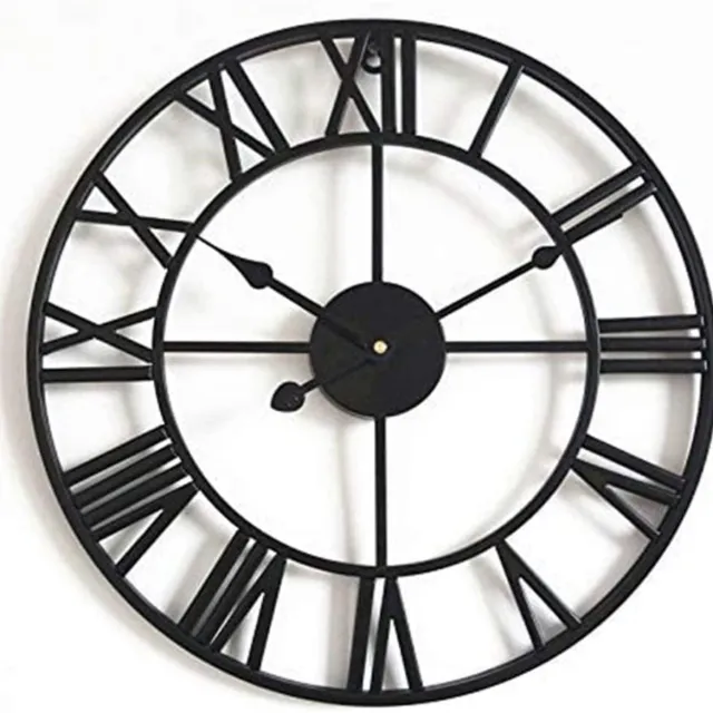longziming Wandklok - Klassieke Wandklok - Groot Formaat Met Romeinse Cijfers En Geruisloze Secondewijzer - 40 Cm - Voor Thuis En Kantoor In Zwart