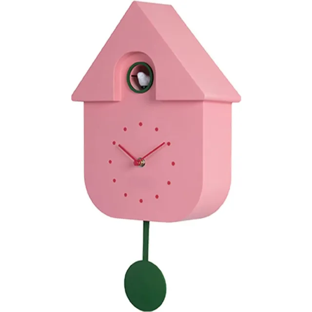 Thuys Koekoeksklok Modern – Wandklok Modern – Woonkamer Klok – 42 x 22 x 8cm – Roze