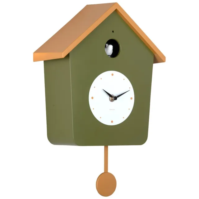 Karlsson Wandklok Cuckoo Light - Legergroen - 23x10.5x26.4cm - Wandklok Scandinavisch