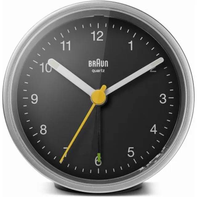 Braun BC12SB - Wekker - Analoog - Stil uurwerk - Zwart - Zilverkleurig