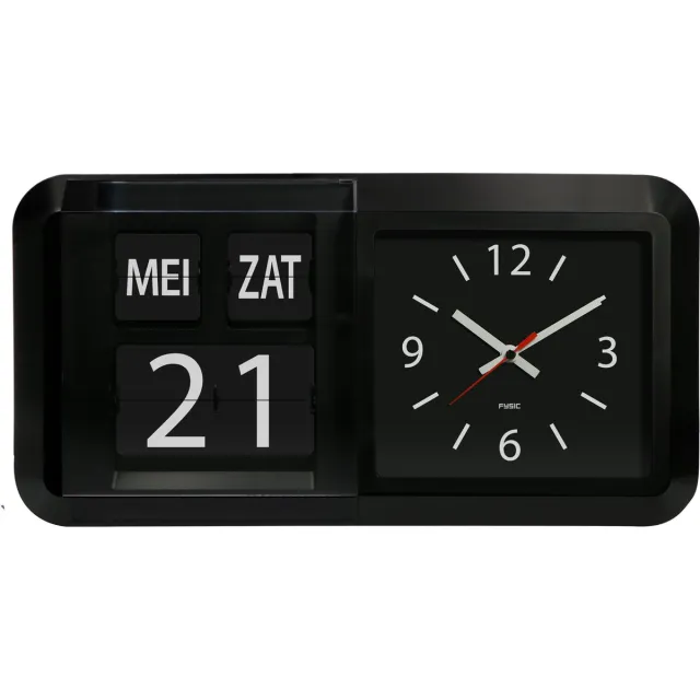 Fysic FK850 - Grote Dementieklok - Analoog - Datum en Tijd - 30 cm - Zwart