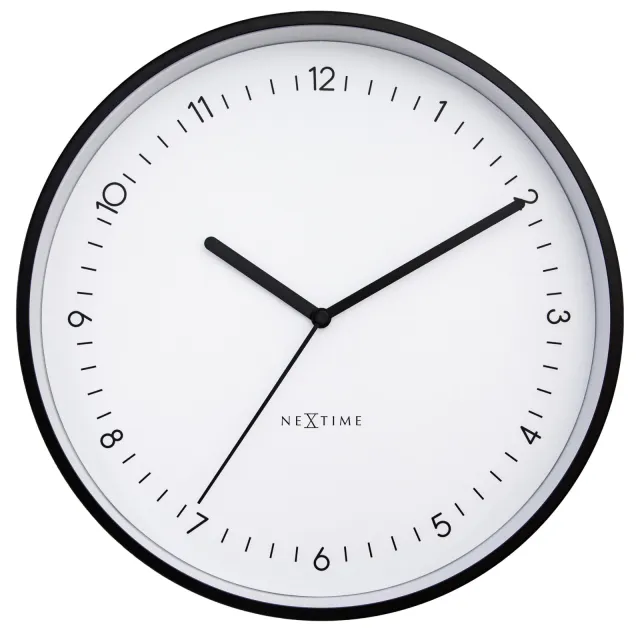 Nextime Wandklok 30cm - Stil - Aluminium - "Berlijn" Wit