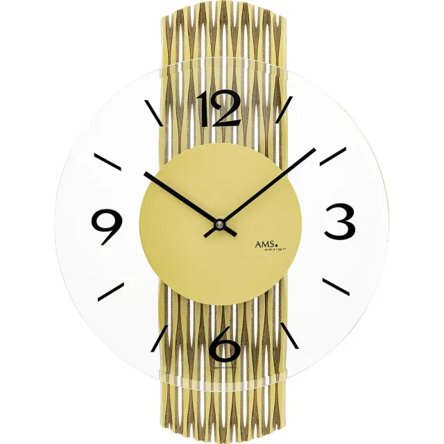 AMS 9695 moderne glazen wandklok Transparant
