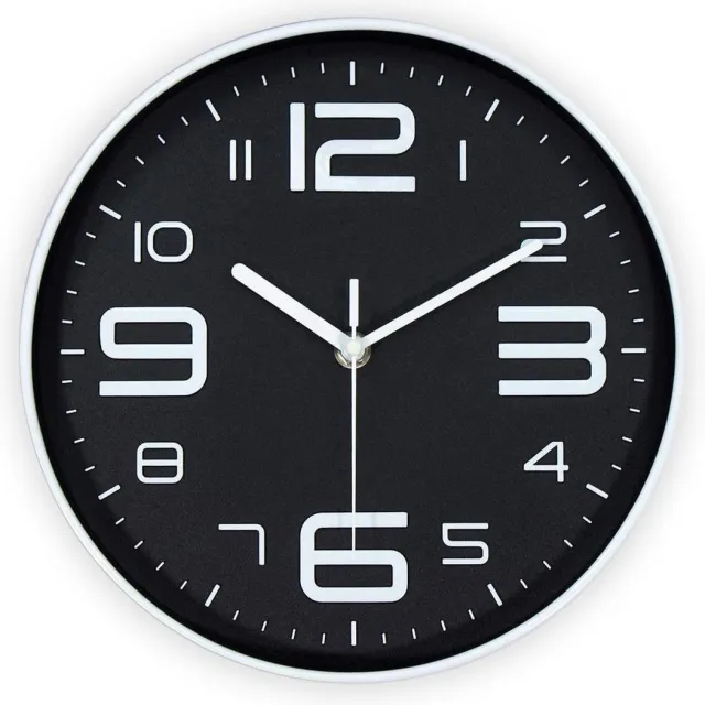 SensaHome wandklok 25 cm met minimalistisch design - Zwart