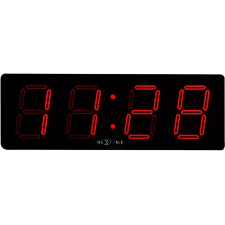 Nextime Wand-/tafelklok - 51,5 x 18 x 4,5 cm - kunststof - 'Big D' Zwart