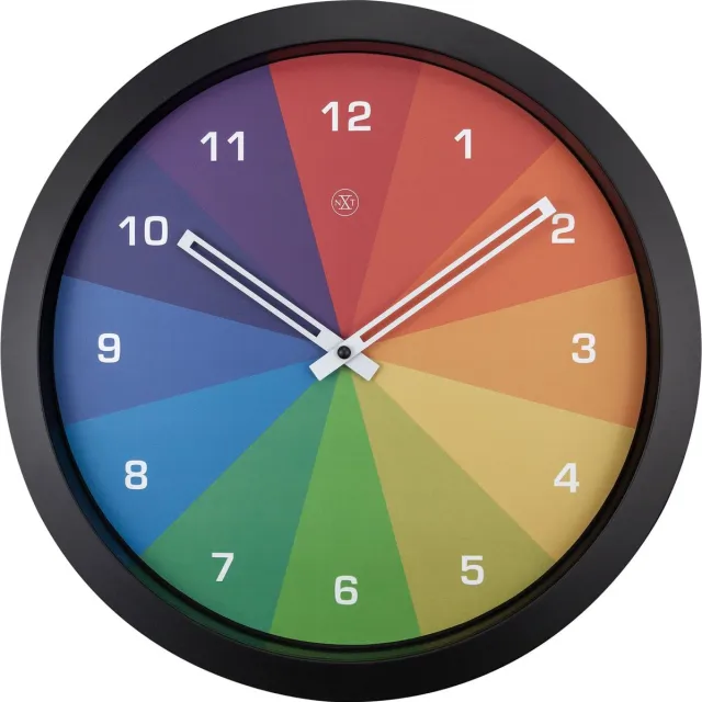 NeXtime nXt Joy – Kleurrijke Wandklok – 36 cm – Kunststof – Multicolor – Stil Meerkleurig