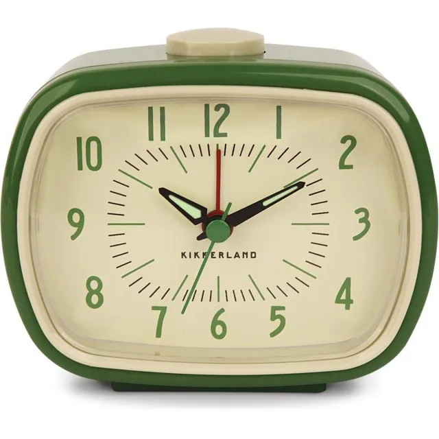 Kikkerland Vintage Retro Wekker Groen - Classic Alarm Clock - Slaapkamer accessoire - Klassiek ontwerp